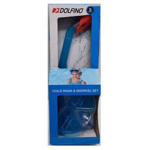 Mask and Snorkle Set Combo Dolfino 3+ Child Blue Fun Summer Pool Swim Water